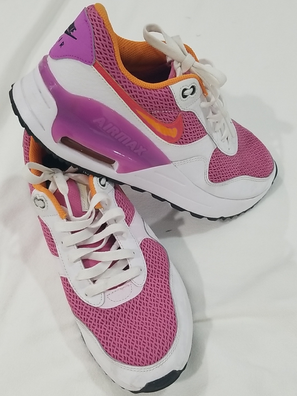 Nike Women’s Air Max Pink, Orange & White Mesh Sneakers
